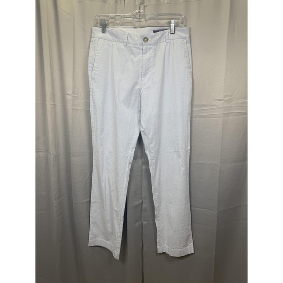 Vineyard Vines Pants Mens 30x30 Blue White Seersucker Lightweight Stretch Summer - Picture 1 of 5